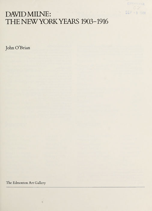 O'Brian, John : Milne, David