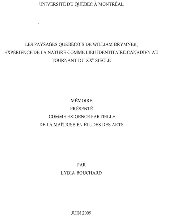 Bouchard, Paysages de Brymner