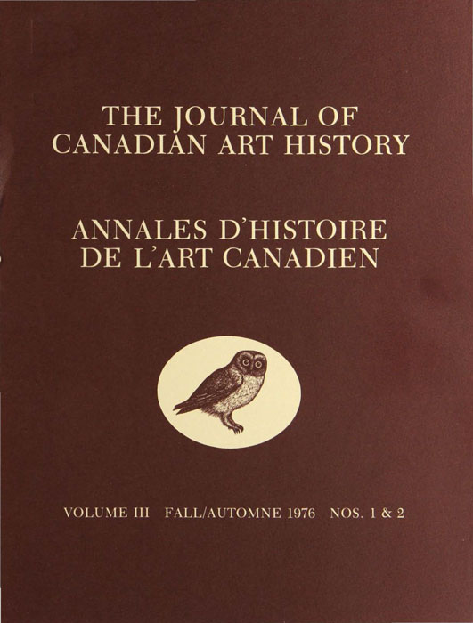 Journal of Canadian Art History vol 3 no 1 - 2