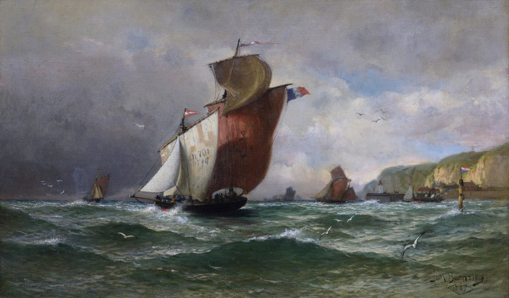 Dieppe Barges off a Belgian Port