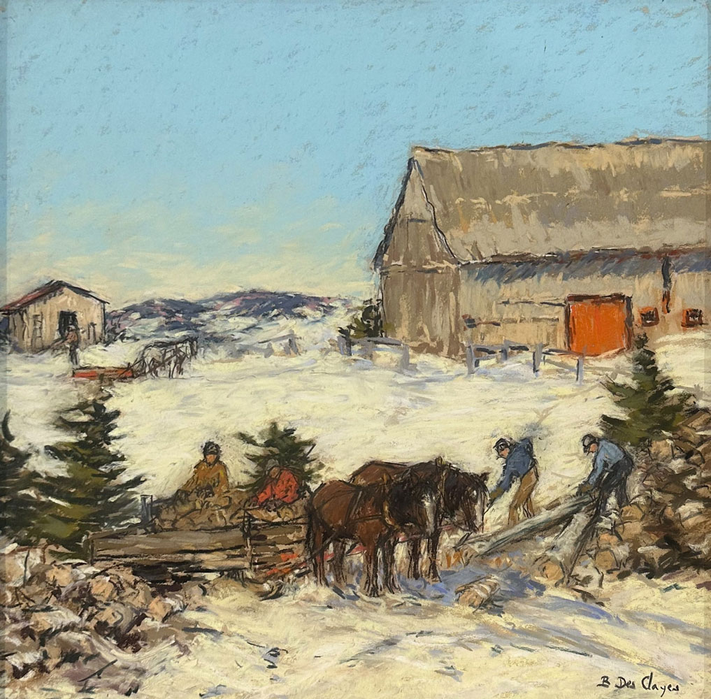 Des Clayes B. : Sawing Logs at the Farm