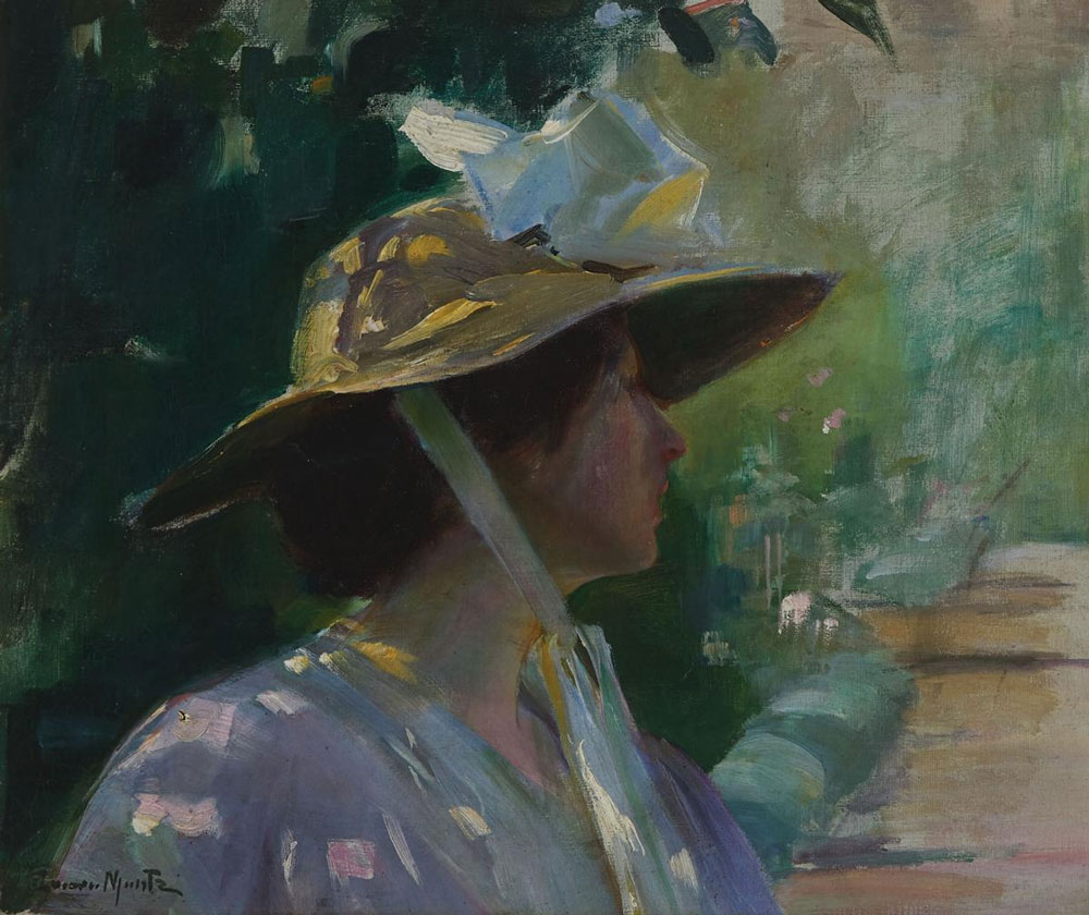 Muntz Lyall, Laura Adeline : Woman in a  Wide-Brimmed Hat
