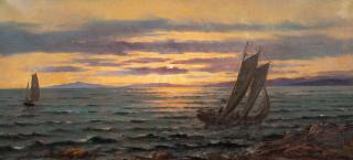 Franchère, Joseph-Charles : Antique Sunset Maritime