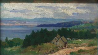 Franchère, Joseph-Charles : Untitled (Farm By Lake)