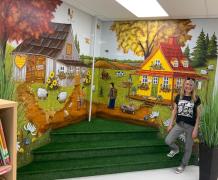 Murale Bibliothèque de l'école des Trois-Sources