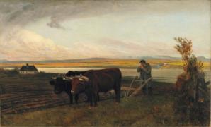 Huot, Charles Édouard : Labours d'automne à Saint-Pierre, Île d'Orléans