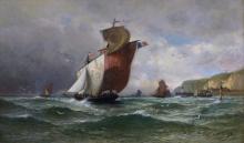 Dieppe Barges off a Belgian Port