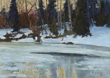 Cullen, Maurice Galbraith : Winter Evening in the Laurentians