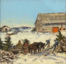 Des Clayes B. : Sawing Logs at the Farm