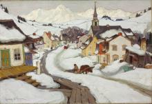 Gagnon, Clarence Alphonse : Village dans les Laurentides