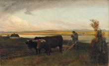 Huot, Charles Édouard : Labours d'automne à Saint-Pierre, Île d'Orléans