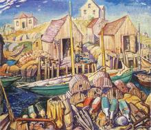 Lismer, Arthur : Nova Scotia Fishing Village 