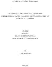 Bouchard, Paysages de Brymner